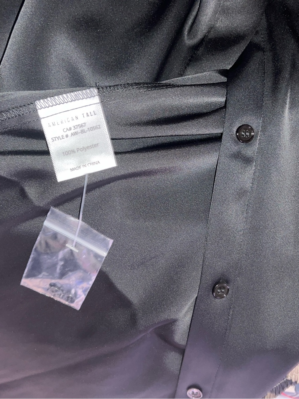 American Tall Silk Button-Up Blouse extra long - Picture 2 of 4